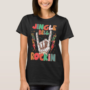 Jingle Bell Rockin Groovy Retro Christmas Xmas Ske T-Shirt