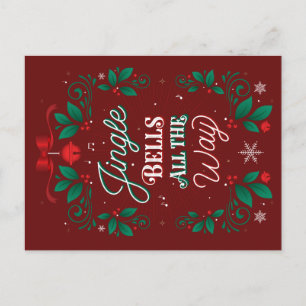 Jingle Bells All The Way Christmas Postcard
