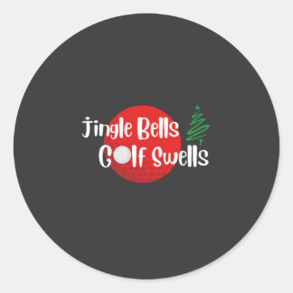 Jingle Bells and Golf Swells Classic Round Sticker