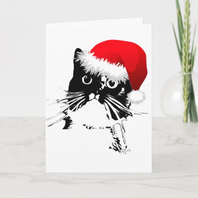 "Jingle Bells" Cat Christmas Card (Front)