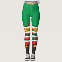 Jingle Bells Christmas Elf Costume Leggings