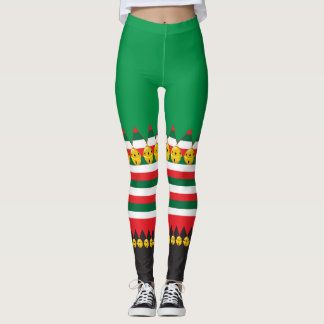 Jingle Bells Christmas Elf Costume Leggings