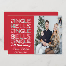 Jingle Bells Christmas Photo Greeting Card