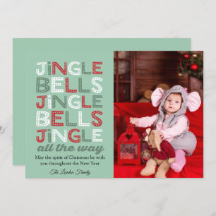 Jingle Bells Christmas Photo Greeting Card