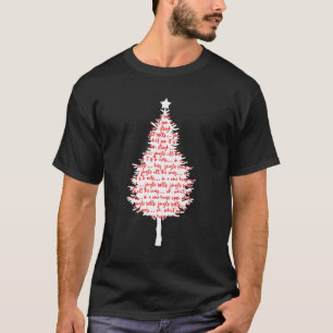 Jingle Bells Christmas Tree Red And White T-Shirt