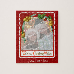 Jingle Bells Christmas Wishes Add-A-Photo Frame Jigsaw Puzzle