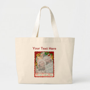 Jingle Bells Christmas Wishes Add-A-Photo Frame Large Tote Bag