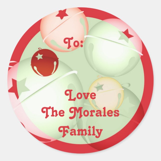 Jingle Bells Classic Round Sticker (Front)