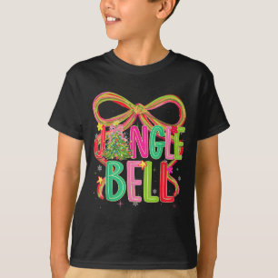 Jingle Bells Coquette Bow Merry Christmas Tree Gir T-Shirt