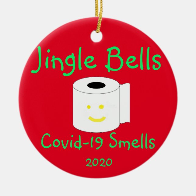 Jingle Bells, Covid-19 Smells Ceramic Ornament (Front)