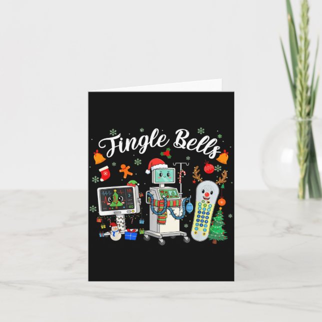Jingle Bells Er Nurse Funny Christmas Tech Nursing Card (Front)