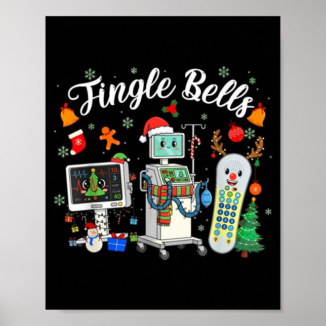 Jingle Bells Er Nurse Funny Christmas Tech Nursing Poster (Front)