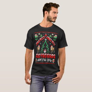 Jingle Bells Greyhounds All Way Christmas Tshirt