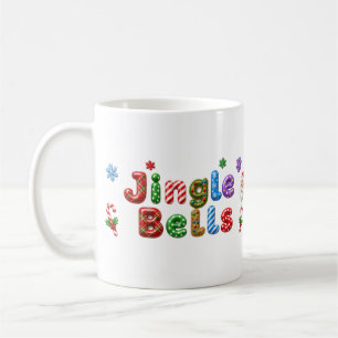 Jingle Bells Holly Garland Plaid Santa Christmas Coffee Mug