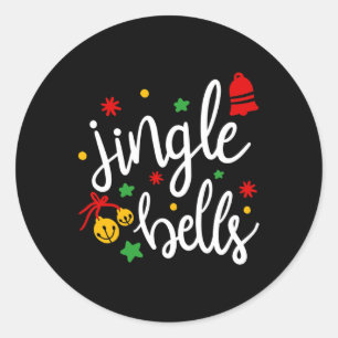 Jingle Bells Jingle All The Way Xmas Gift Christma Classic Round Sticker