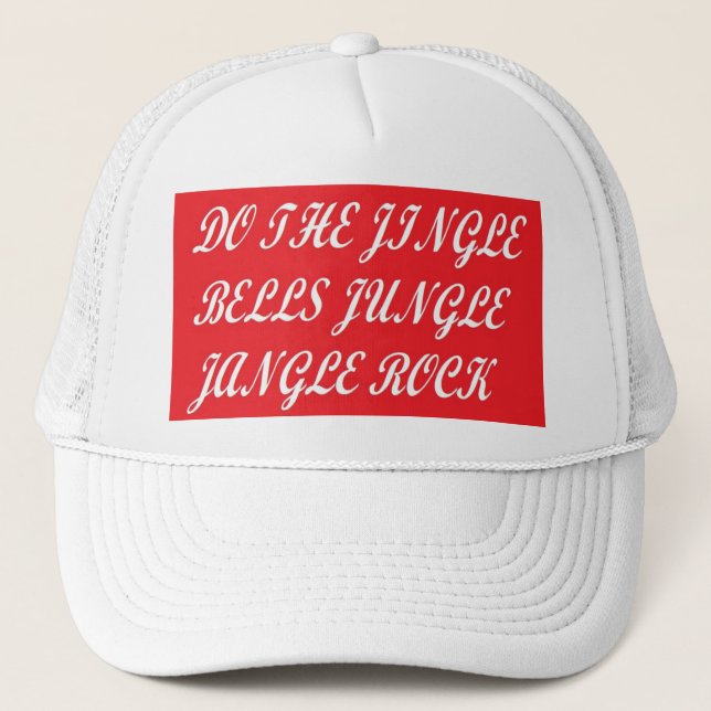 JINGLE BELLS JUNGLE JANGLE ROCK CHRISTMAS TRUCKER HAT (Front)