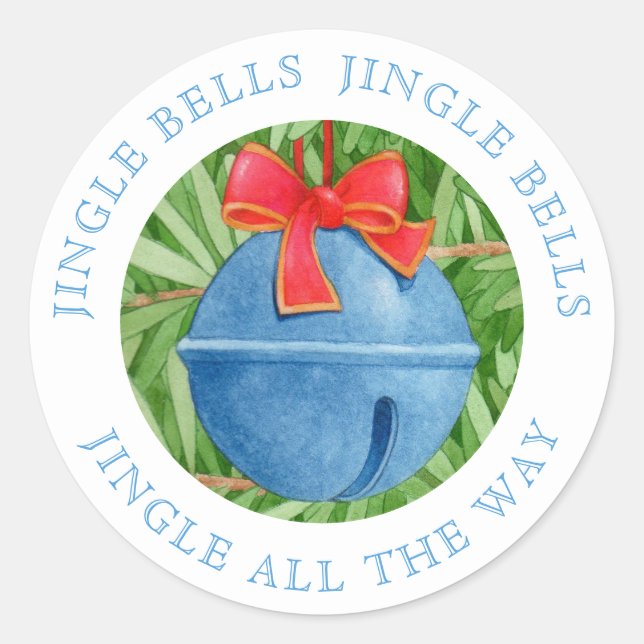 JINGLE BELLS Large Round Stickers (Front)