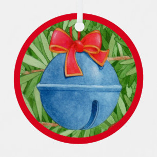 JINGLE BELLS Metal Circle Ornament 