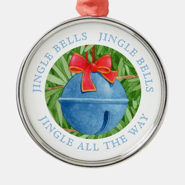 JINGLE BELLS Premium Round Ornament + Text (Front)