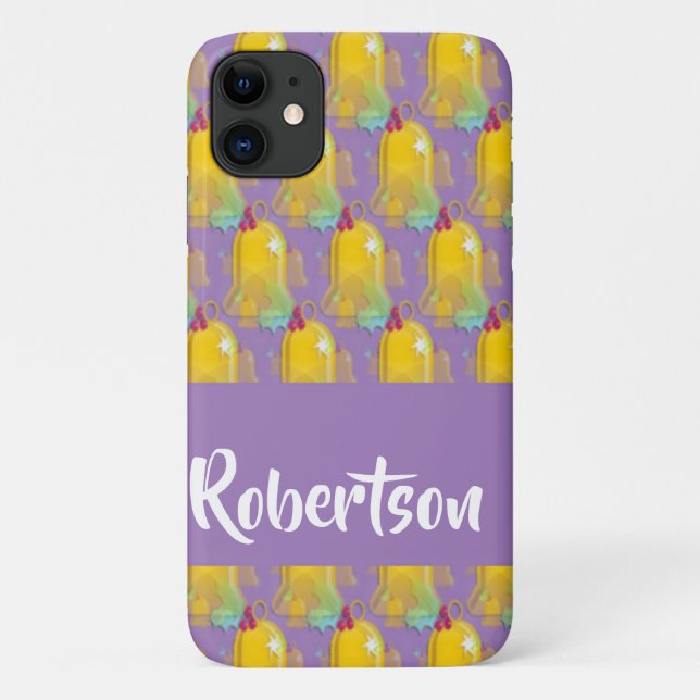 Jingle bells purple pattern Case-Mate iPhone case (Back)