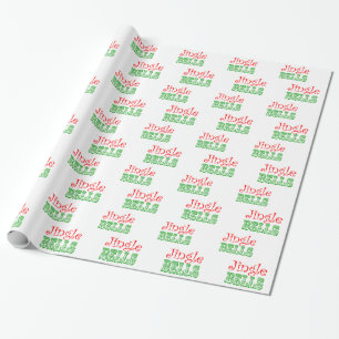 Jingle Bells Red Green Xmas Holiday Christmas Wrapping Paper