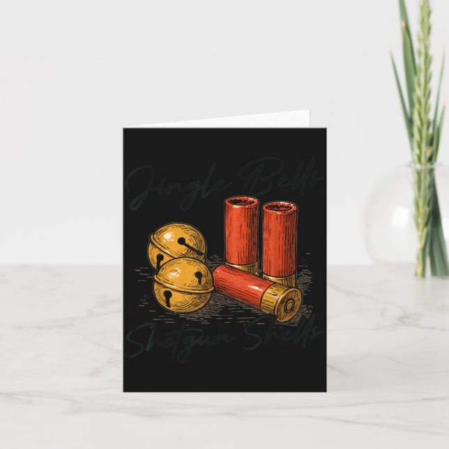 Jingle Bells Shotgun Shells Funny Hunting Christma Card (Front)