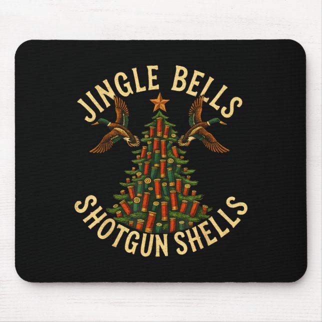 Jingle Bells Shotgun Shells Funny Hunting Christma Mouse Pad (Front)