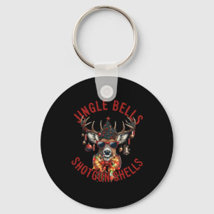 Jingle Bells Shotgun Shells Funny Hunting Hunter Key Ring
