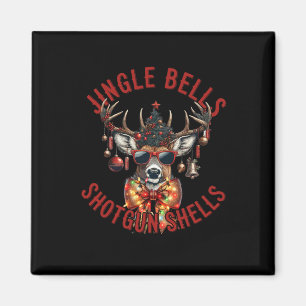 Jingle Bells Shotgun Shells Funny Hunting Hunter  Magnet