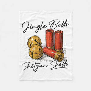 Jingle Bells Shotgun Shells (on Back)  Fleece Blanket