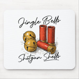 Jingle Bells Shotgun Shells (on Back) Mouse Pad