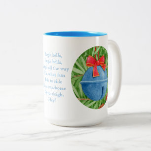 JINGLE BELLS Tall Blue Two-Tone Mug