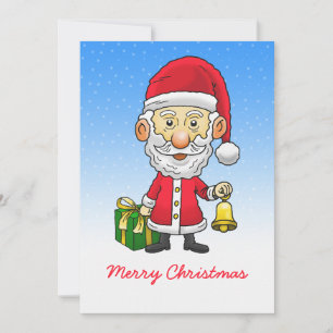 Jingle Bells with Santa Flat Holiday Card
