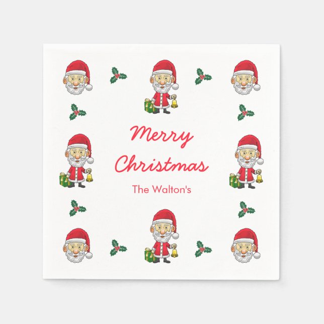 Jingle Bells with Santa Napkin (Front)