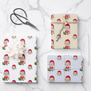 Jingle Bells with Santa Wrapping Paper Sheet