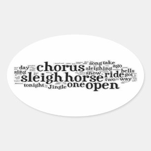 Jingle Bells Word Art1 Oval Sticker