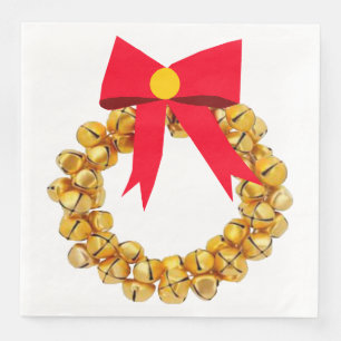 Jingle Bells Wreath Dinner Napkins