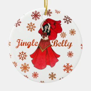 Jingle Belly Dancer Christmas Ceramic Ornament