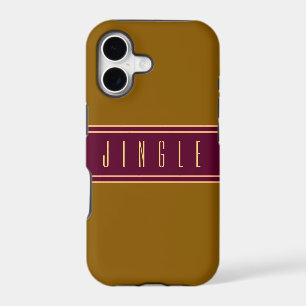 JINGLE Classy Golden Brown Burgundy Red Stripes