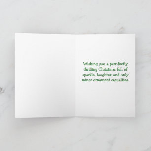 Jingle Claws Christmas Card Fun Cat Design