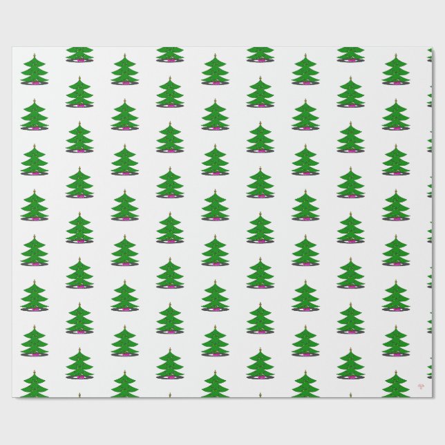 Jingle Claws Holiday Tree Wrapping Paper (Flat)