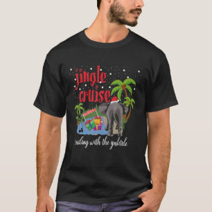 Jingle Cruise Sailing With The Yuletide Funny Elep T-Shirt