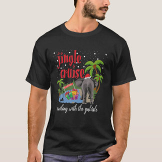 Jingle Cruise Sailing With The Yuletide Funny Elep T-Shirt