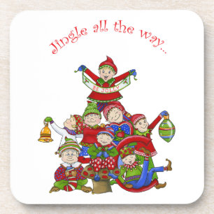 Jingle Elves (Set two) Coaster