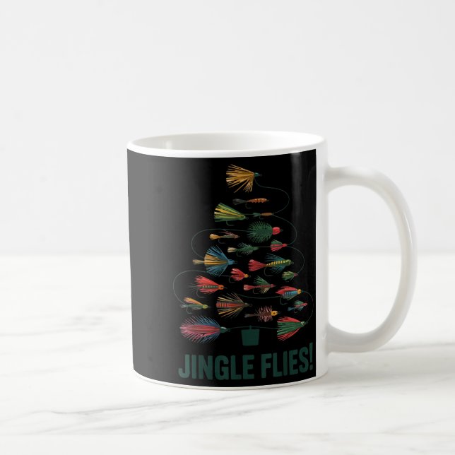Jingle Flies Funny Fly Fishing Lure Christmas Paja Coffee Mug (Right)