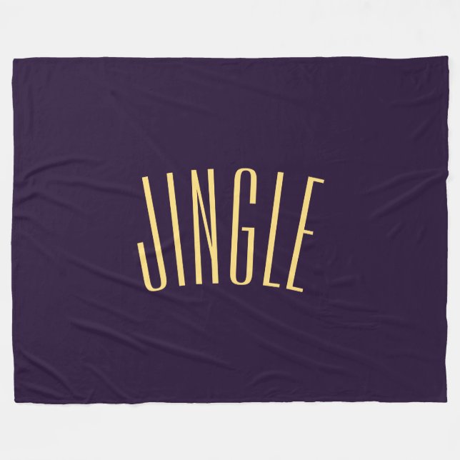 JINGLE Fun Tall Curved Text On Deep Rich Purple Fleece Blanket (Front (Horizontal))