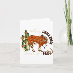 Jingle Funny Horse Ck Up Your Feet Cactus Western, Card