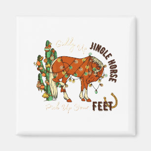 Jingle Funny Horse Ck Up Your Feet Cactus Western, Magnet