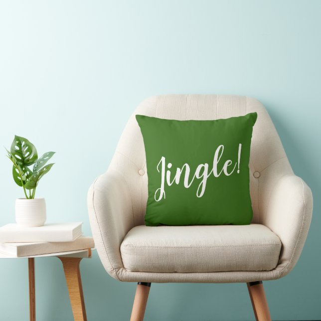 JINGLE!  - Green Christmas Holiday  Cushion (Chair)