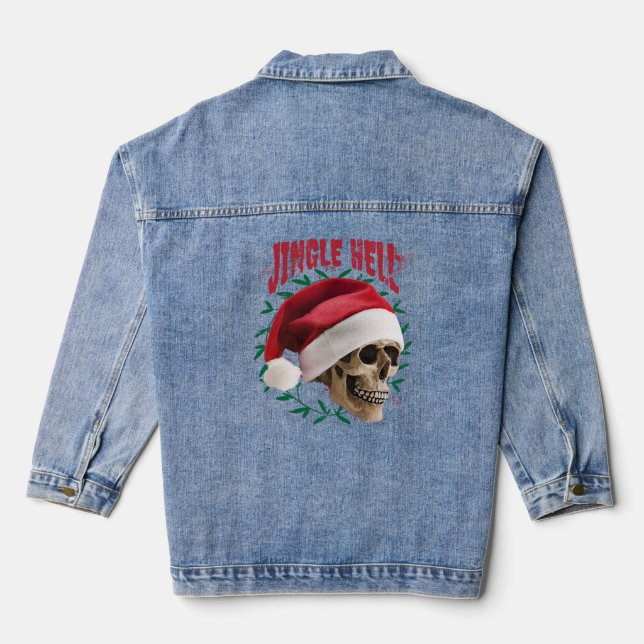 Jingle Hell Anti-Christmas Denim Jacket (Back)